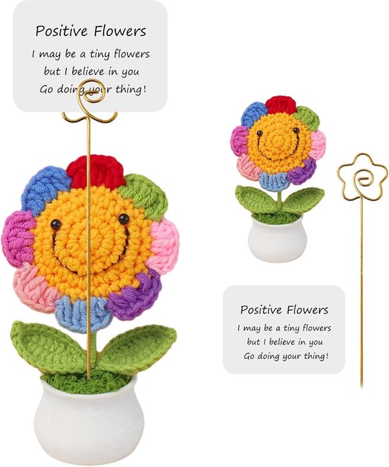 LATRAT Pocket Hug Positieve aardappel, creatieve gebreide wollen aardappel, motivatiegeschenken, voor vrienden, feestdecoratie, aanmoediging, bruine aardappel 2
