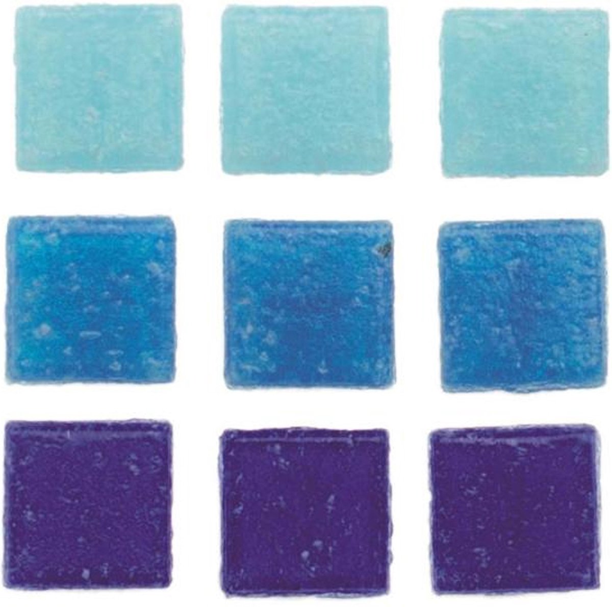 Glorex mozaiek steentjes/tegeltjes - starters pakket - vierkant - 280x stuks - blauw - 1 x 1 cm