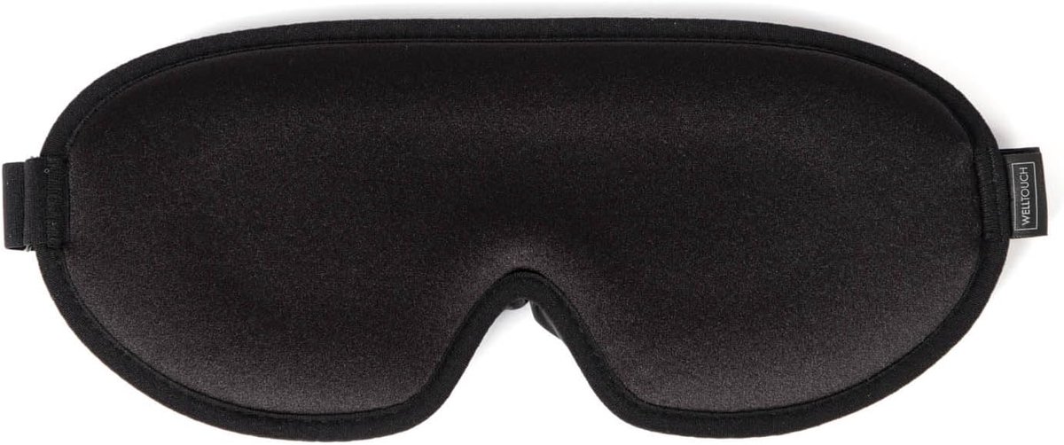 Diepe ontspanning - Comfortabel 3D traagschuim slaapmasker met oordopjes en zak - Zwart