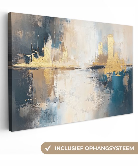 Peinture sur toile 140x90 cm - Décoration murale Abstraite - Art - Goud - Décoration murale salon - Décoration chambre - Accessoires chambre - Peintures sur toile