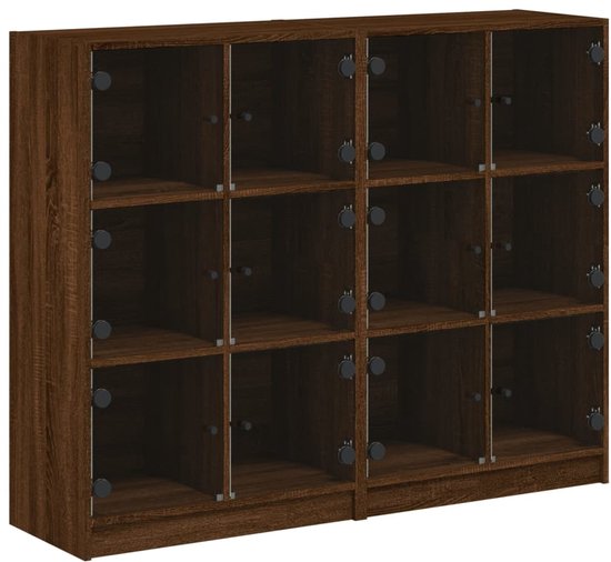vidaXL Bibliothèque avec portes 136x37x109 cm Bois Couleur chêne marron