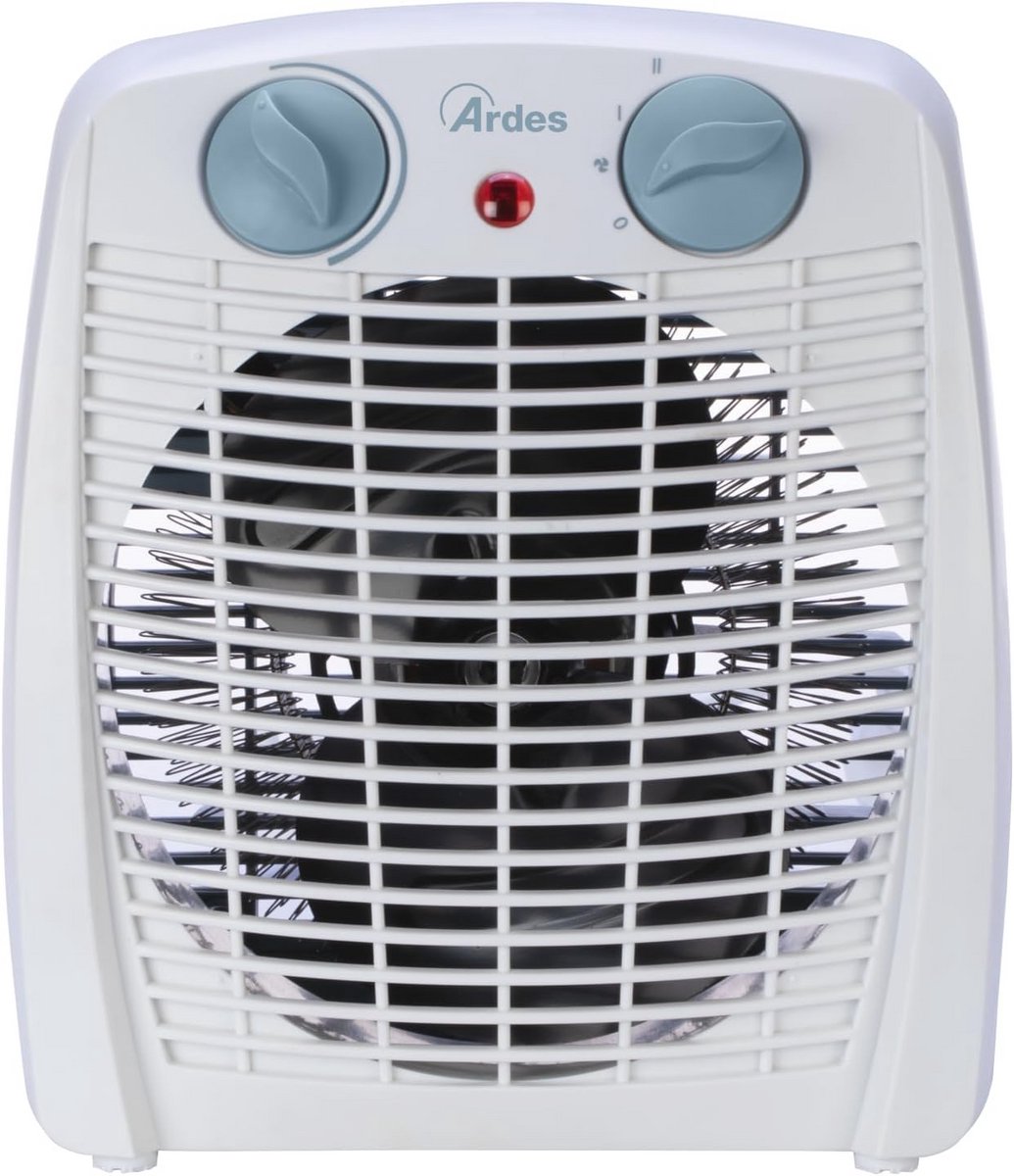 Ventilatorkachel met 2 standen en thermostaat | Compacte Warmtestraler blauw