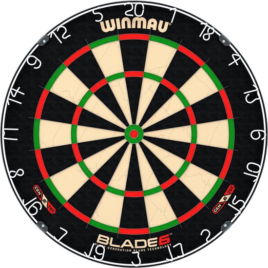 Winmau Blade 6 Dartbord Met 2 Sets Pro Force Dartpijlen En Ophangset van Winmau — afbeelding 3