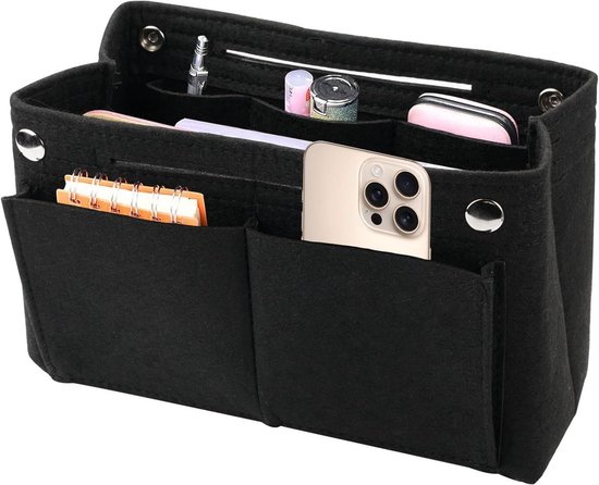NOTAG Tas organizer van vilt met meerdere zakken (Zwart, Large