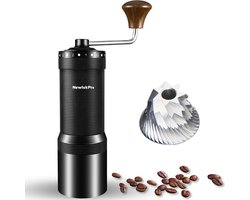 Handmatige Koffiemolen met 48 Instellingen en Walnoothandvat - Perfect voor Franse Pers en Espresso
