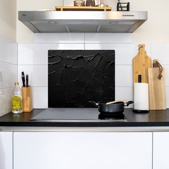 KitchenYeah® Protection plaque induction 60x52 cm - Noir - Peinture - Protege plaque de cuisson - Couvre plaque induction - Protecteur d'induction - Cuisine