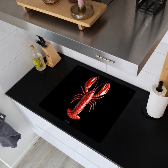 KitchenYeah® Protection plaque induction 58.3x51.3 cm - Homard - Rouge - Noir - Homard - Protege plaque de cuisson - Couvre plaque induction - Protecteur d'induction - Cuisine