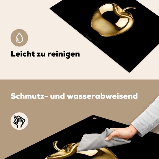 KitchenYeah® Protection plaque induction 91.6x52.7 cm - Apple - Or - Chrome - Noir - Protege plaque de cuisson - Couvre plaque induction - Protecteur d'induction - Cuisine
