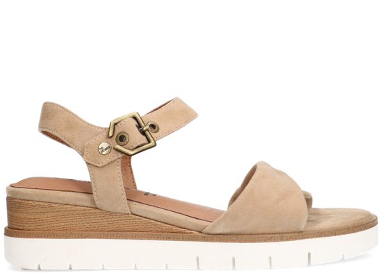 No Stress - Dames - Beige suède sandalen - Maat 39