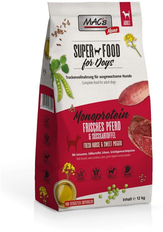MAC's Monoprotein Hondenvoer - Paard - 12 kg