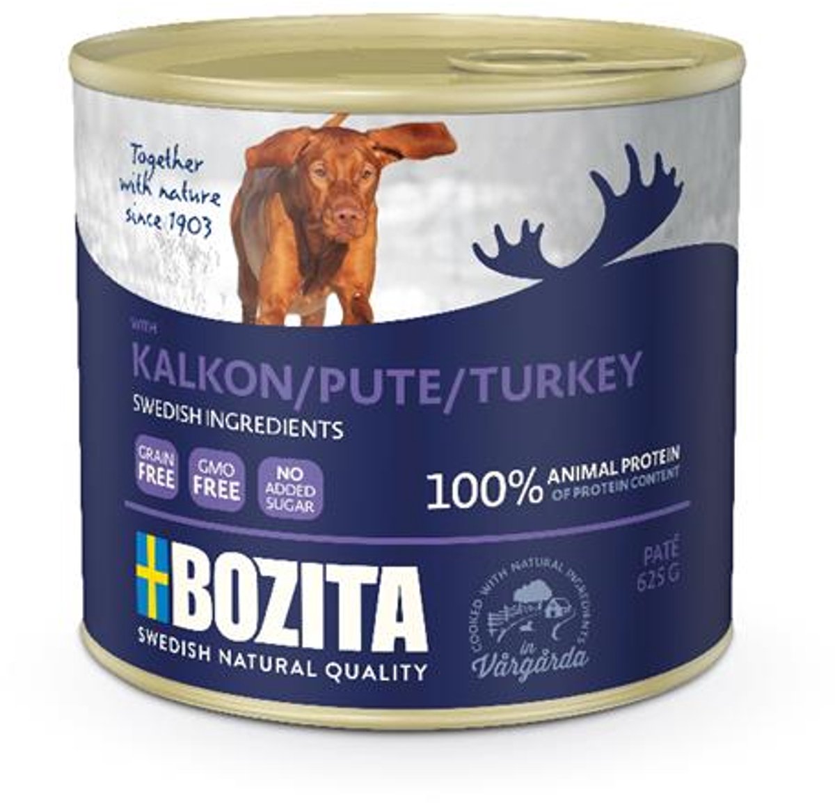 6x625g Paté Blik met Kalkoen Bozita Hondenvoer