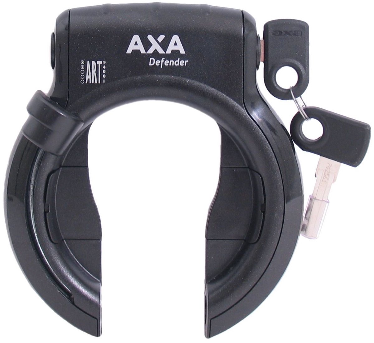 Ringslot Axa Defender met Bafang cilinder - glanzend zwart (werkplaatsverpakking)