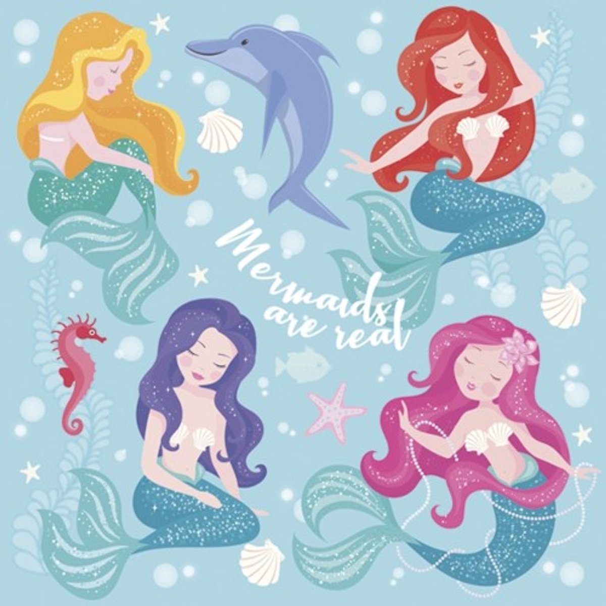 Daisy - Lunch servetten - Pastel Mermaids