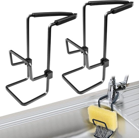 Set van 2 sponshouders voor de keuken, spoelbakorganizer, hangend, gootsteenorganizer