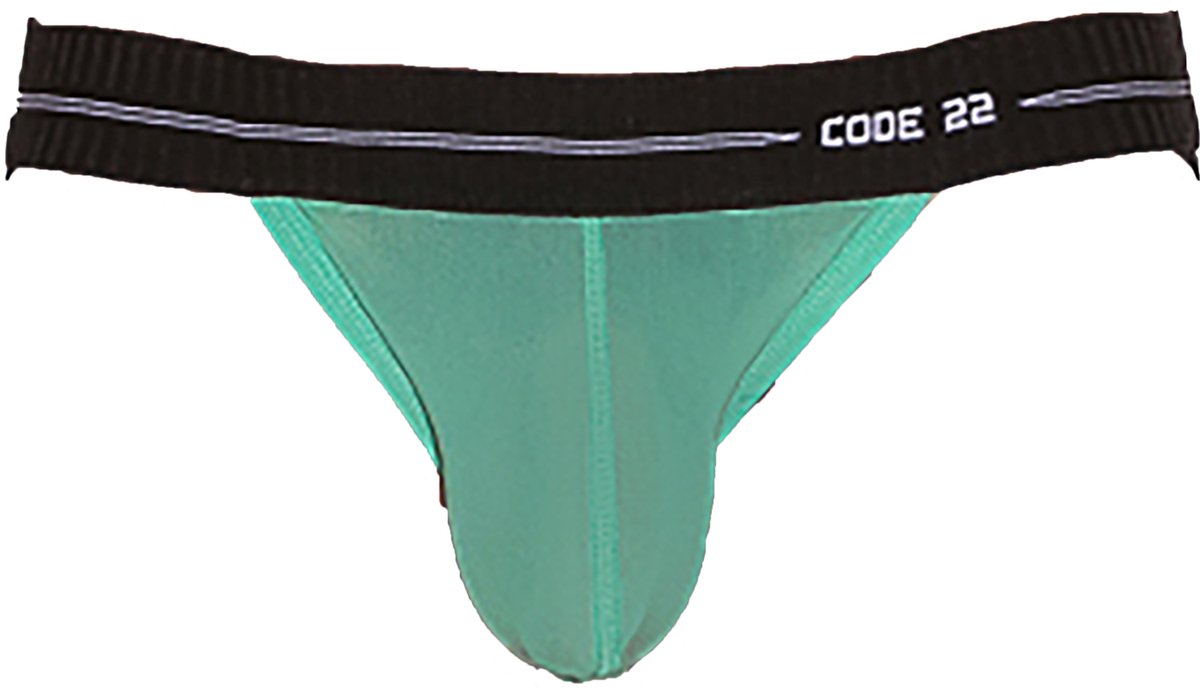 CODE 22 Sheer Mesh Jockstrap Green - MAAT XL - Heren Ondergoed - Jockstrap voor Man - Mannen Jock