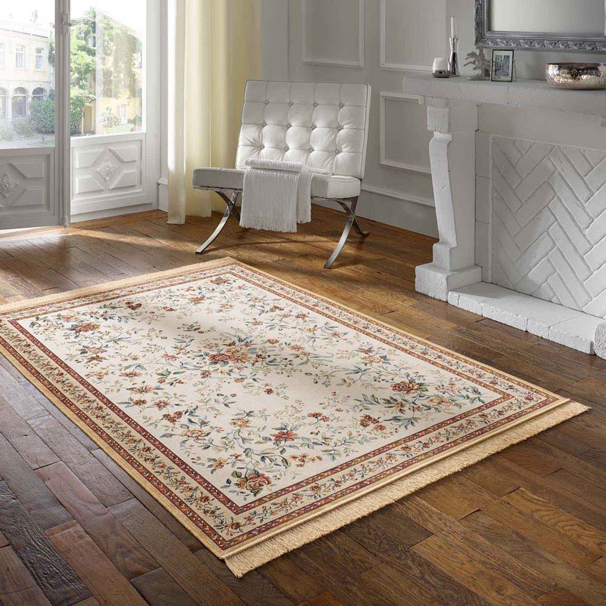 Oosters tapijt - Regal Flora crème/rood 135x195