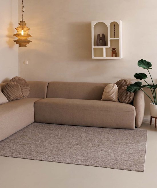 Tapis poils ras Lush - taupe/gris clair 240x340 cm