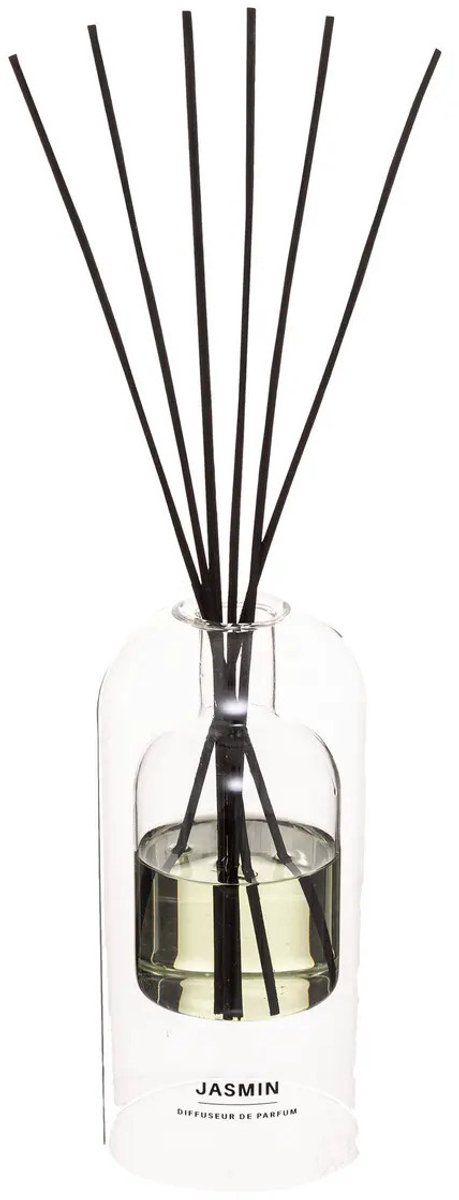 Atmosphera Geurstokjes in luxe glazen houder - Jasmijn - 150 ml - geurverspreider - interi