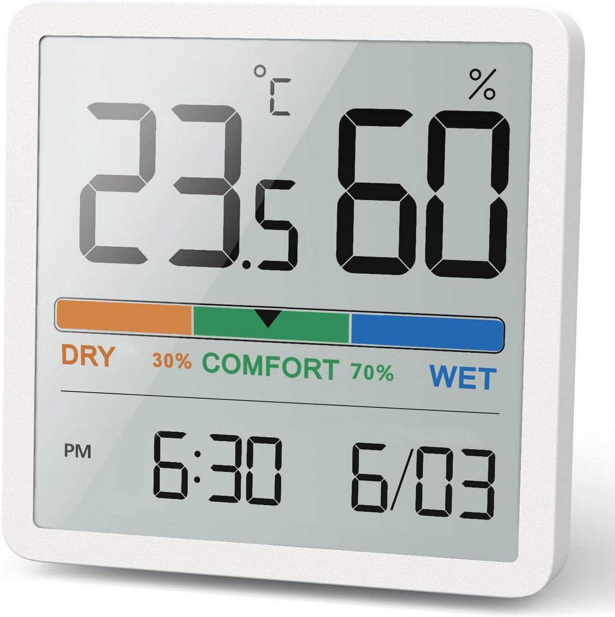 Digitale Thermo-Hygrometer voor Binnen - Hoge Nauwkeurigheid Temperatuur- en Vochtigheidsmeter - Handzaam en Lichtgewicht