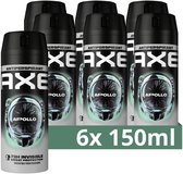 AXE Apollo Anti-Transpirant Spray - 6 x 150 ml - Pack économique