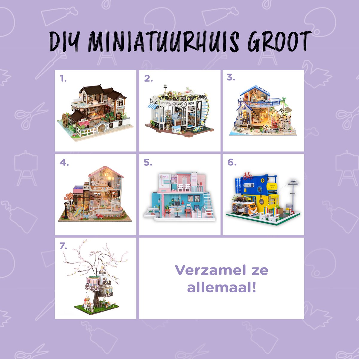 Bouwpakket Groot Japan - Volwassenen & Kinderen - Houten Poppenhuis - DIY - Hobby - Knutselen - Crafts&Co — afbeelding 3