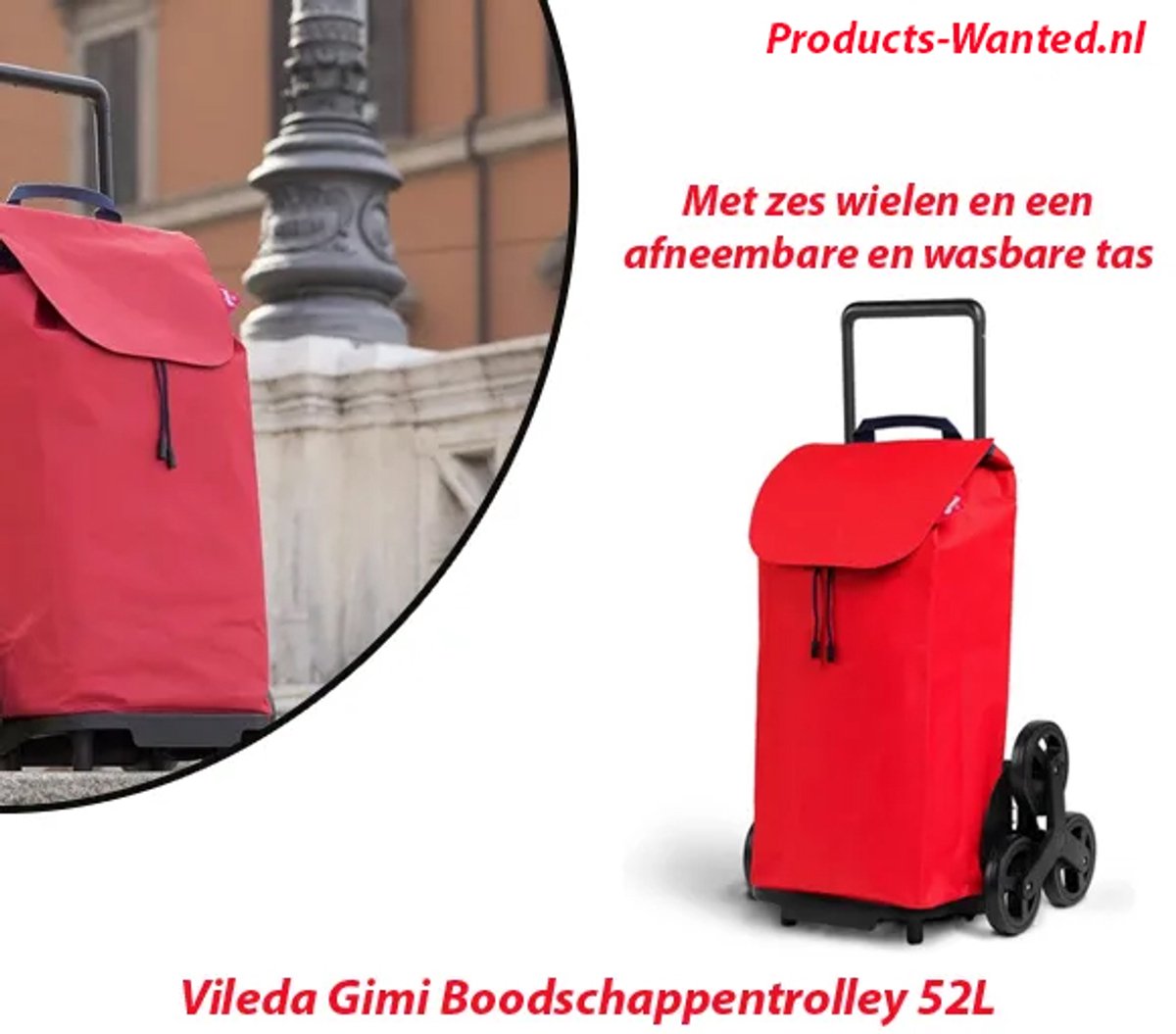 Vileda Gimi Boodschappentrolley 52L