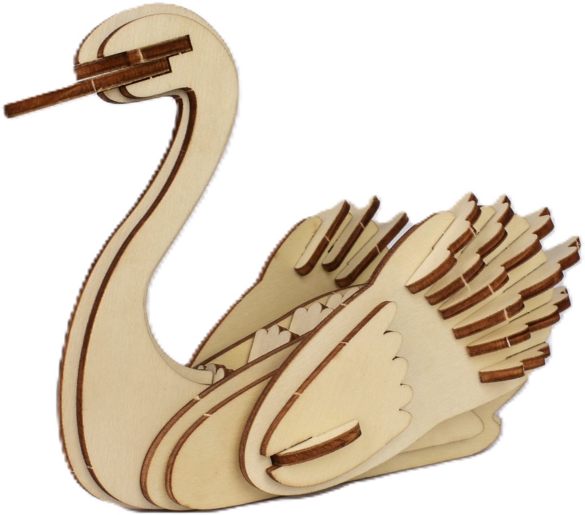 Bouwpakket 3d Puzzel Zwaan- hout