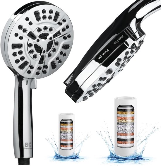 Vitamine C douchekop met handheld, hardwaterontharder