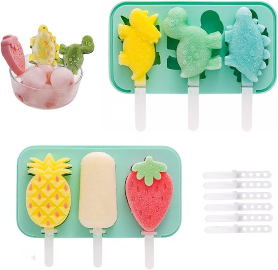 Perow ijsvormen Calippo - 6 Stuks - BPA en Chemicaliën Vrij Silicone