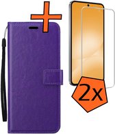 Étui à rabat pour Samsung A56 avec 2 Bookcase de protection d'écran - Violet