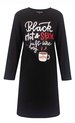 Chemise de nuit pour femme Temptation - Bigshirt - Manches longues - Zwart avec texte. - Taille S