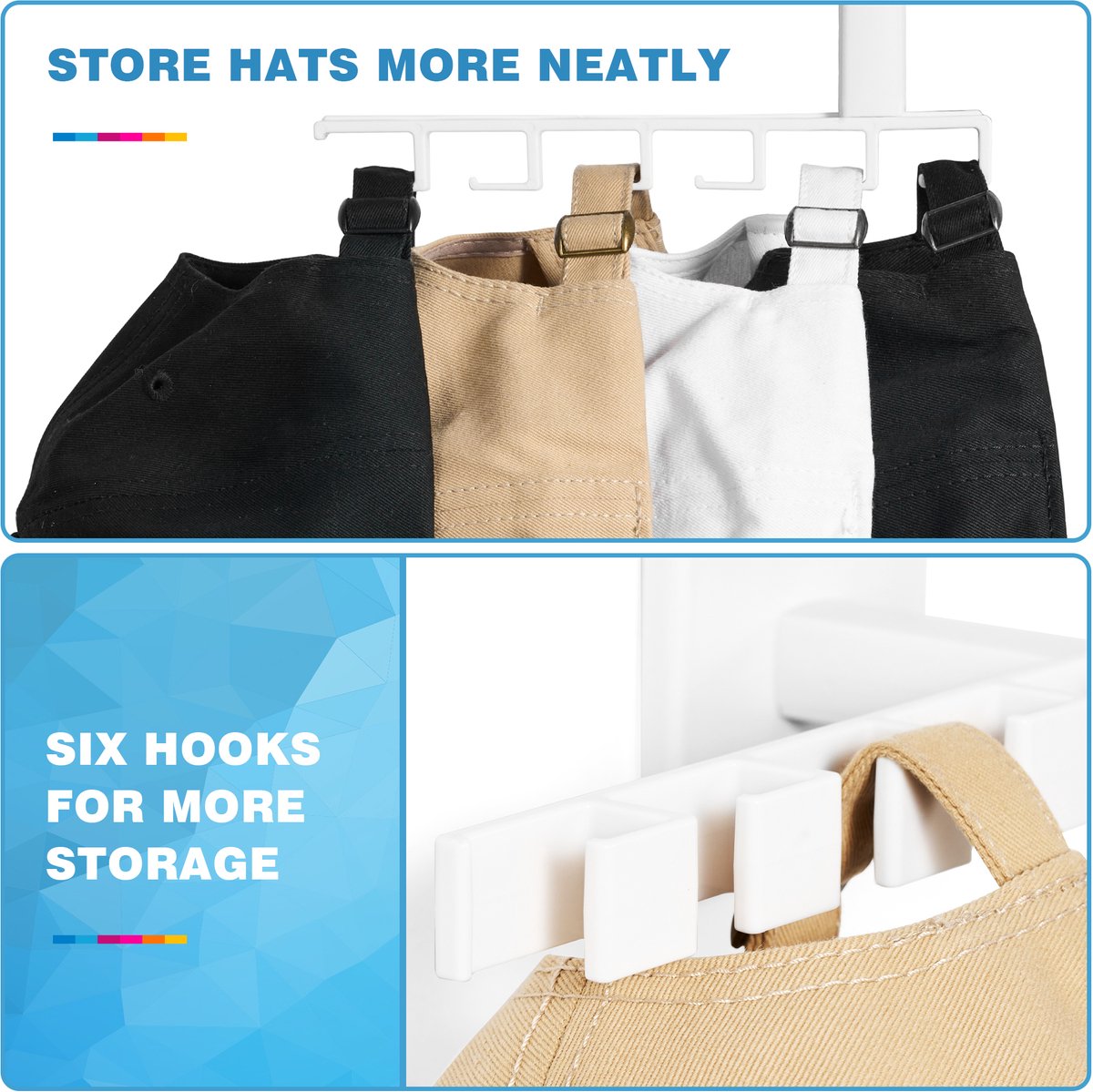 1-pack Hoedenorganizer Voor Honkbalpetten - Hoedenrek Voor Aan De Muur Hoedenhouder Voor In De Kast