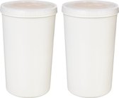 Boîte à biscuits Lock&Lock - Boîte de rangement pour biscuits - Boîte de rangement pour gaufrettes de riz - Bidons alimentaires - Set de 2 pièces - 1,9 litres - Wit