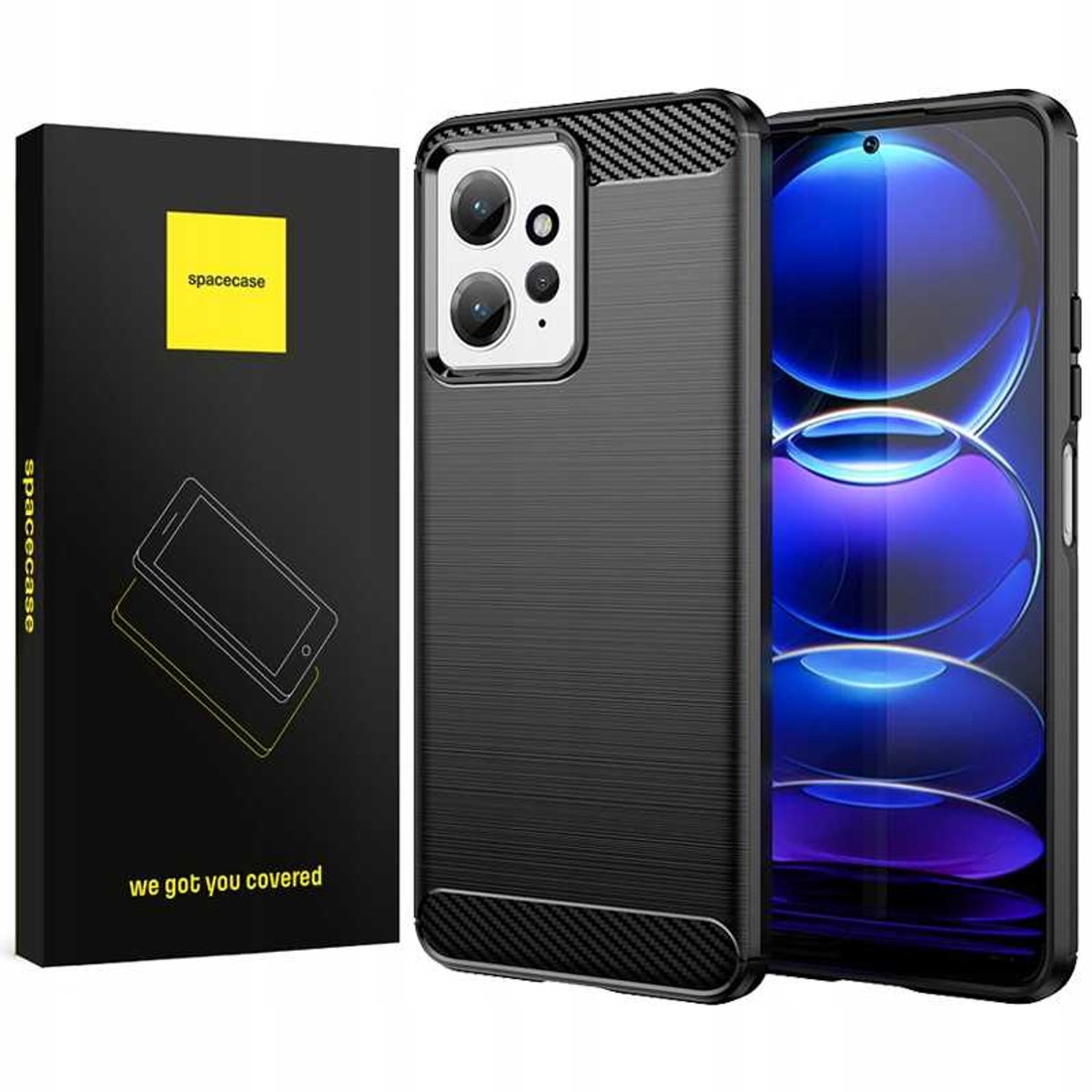 Spacecase Case Cover Voor Xiaomi Redmi Note 12 4G Zwart
