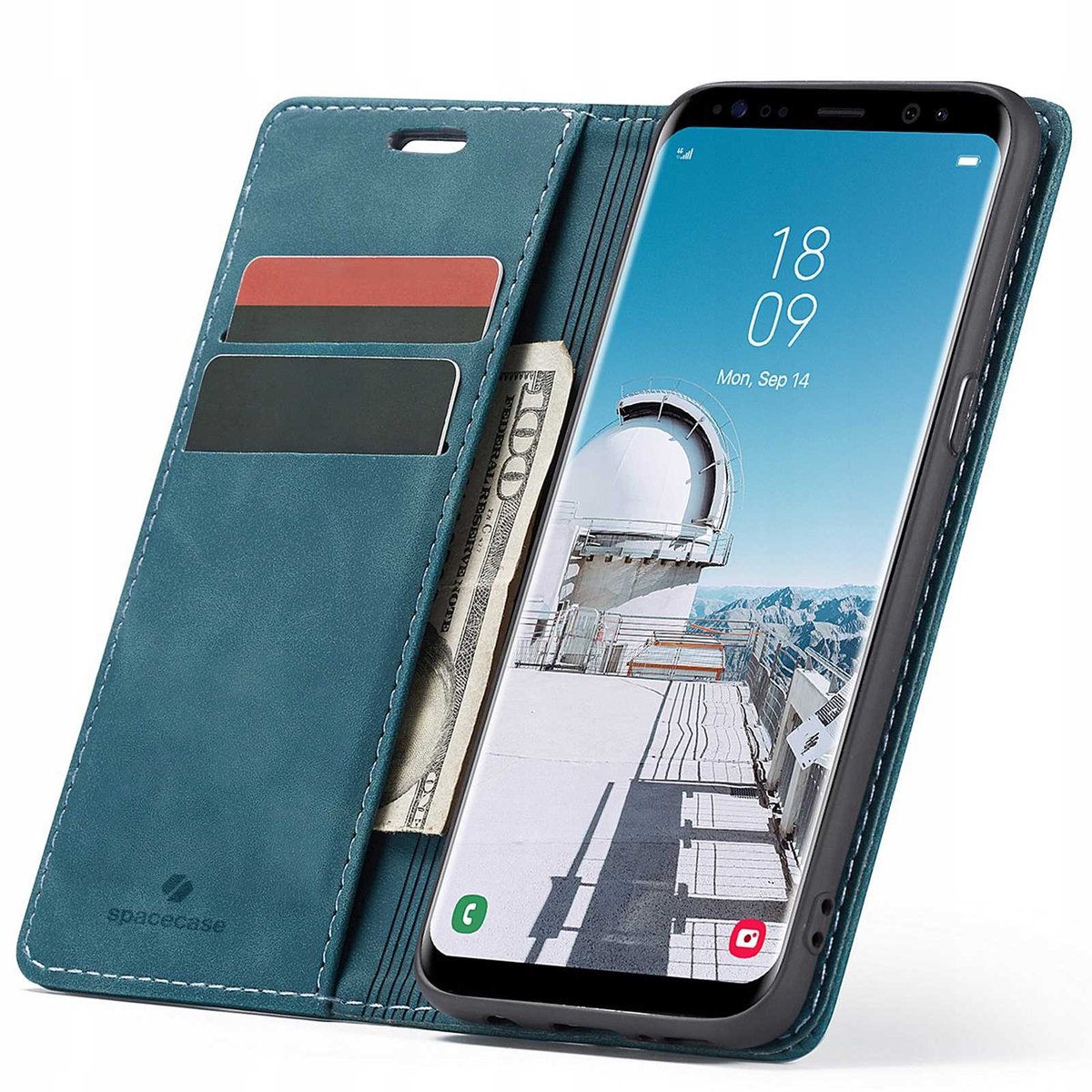 Spacecase Case Wallet Cover Voor Galaxy S8 Blauw