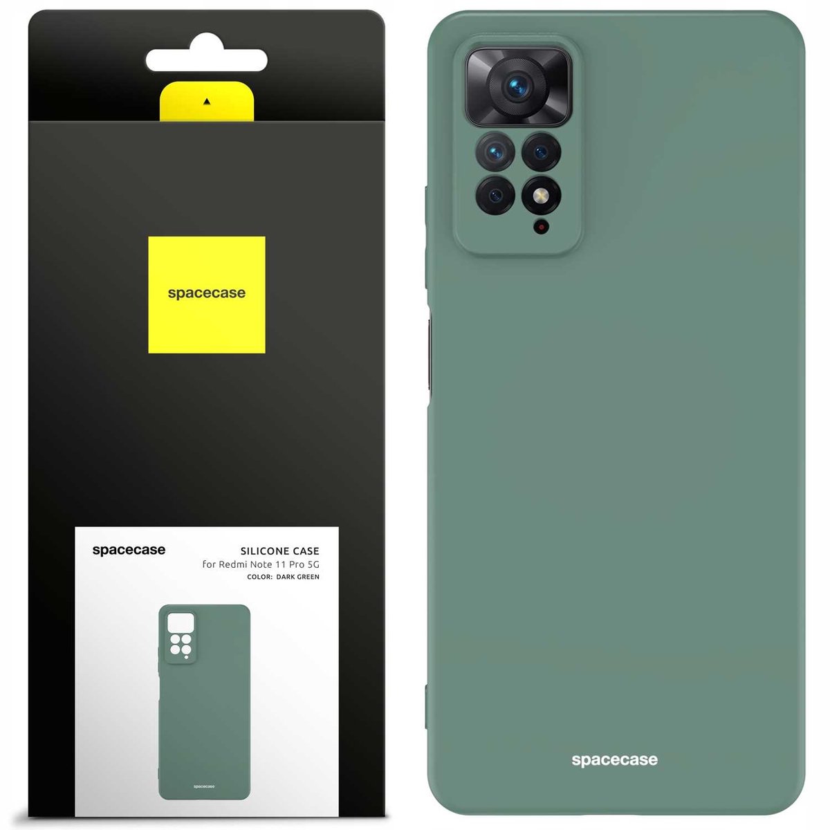 Spacecase Siliconen Hoesje Voor Xiaomi Redmi Note 11 Pro 5G Donkergroen