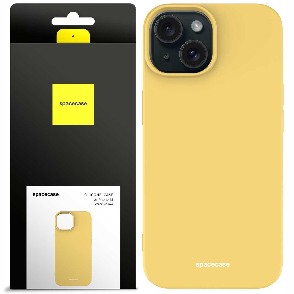Spacecase Siliconen Hoesje Voor Iphone 15-Hoesje Gele Hoes