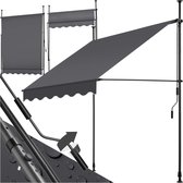 Bol.com tectake® Klemluifel met handslinger - Balkonluifel zonder boren - In hoogte verstelbaar - UV-bestendig - Waterafstotend ... aanbieding