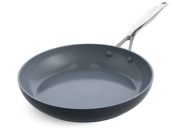 Poêle à frire en aluminium GreenPan Valencia Pro Ø 28 cm - Sans PFAS - Induction - Passe au four 220 degrés - Compatible lave-vaisselle - Poignées en acier inoxydable - Grijs