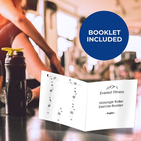 EVEREST FITNESS Rouleau fascia 30 cm moyen dur en kit avec cahier