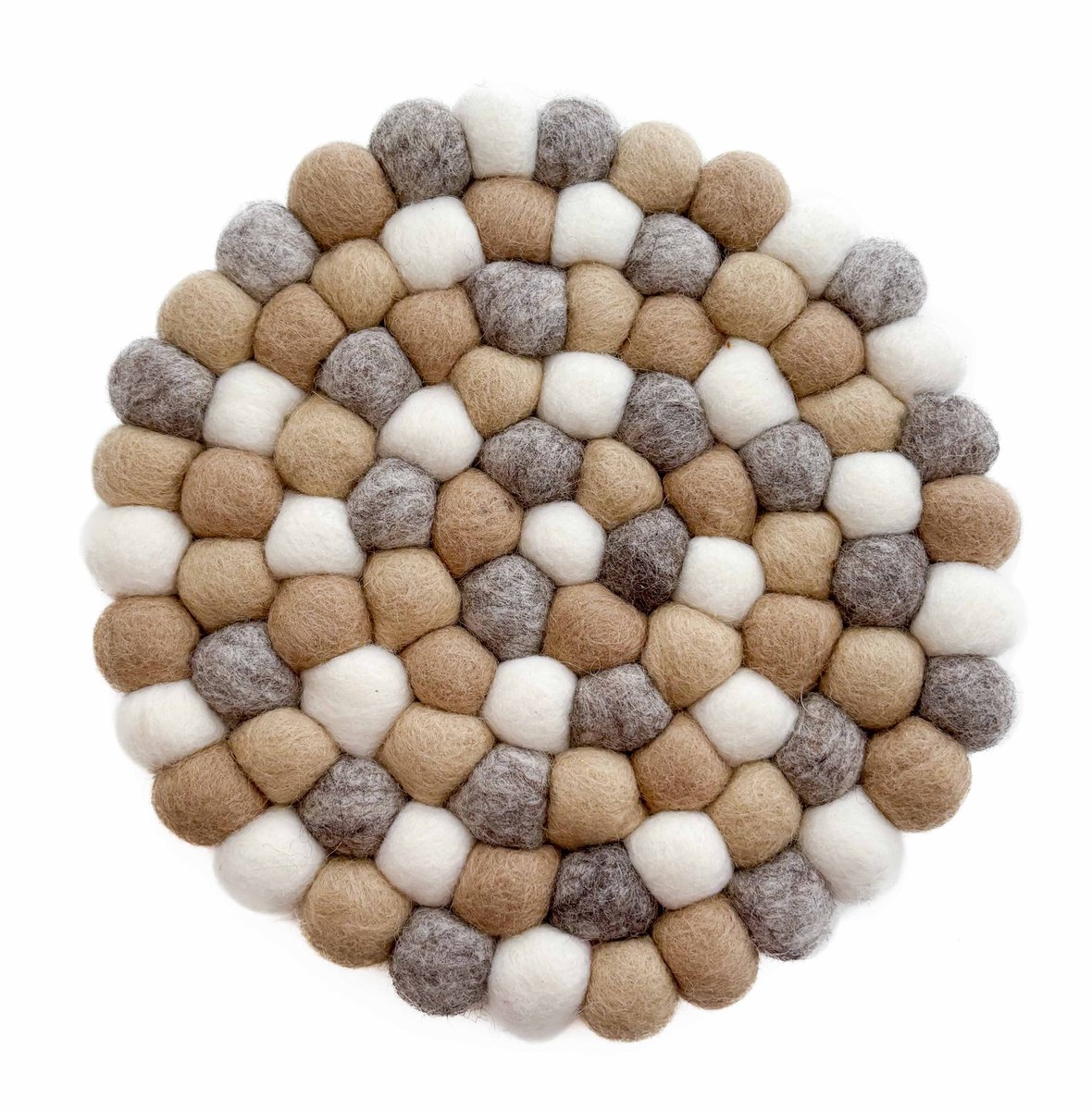 Beyoona Onderzetter - Viltbolletjes - NewNeutralz- diameter 20cm - Fairmade