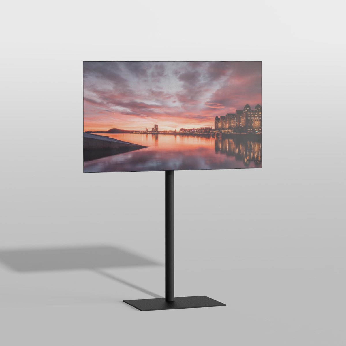 TV vloerstatief SQUARE 120 Design Tv standaard Trendy zwart staal 32-65”