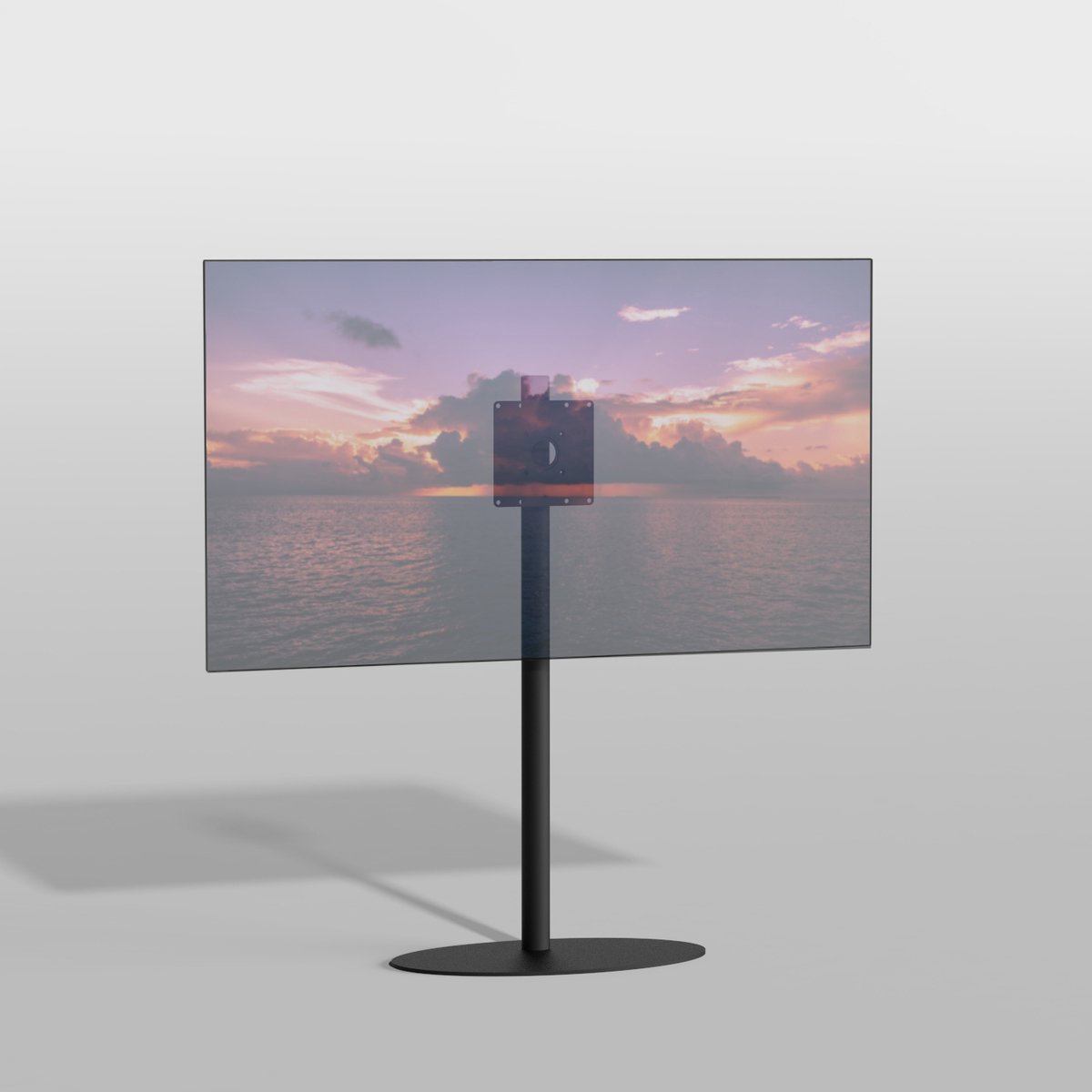 Cavus TV Vloerstatief ELLIPS 120 - zwart - hoogte 120cm – VESA 200x200