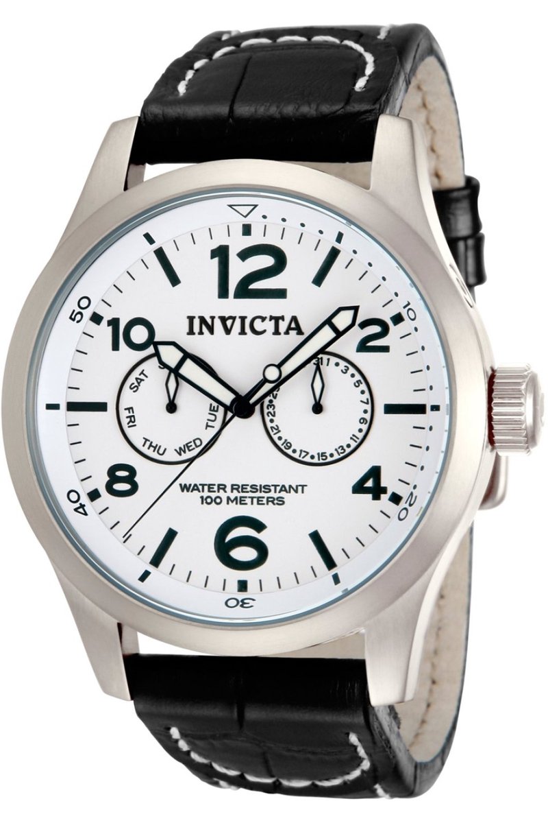 Invicta Specialty 12171 Heren Horloge - Waterdicht - Analoog - Quartz Uurwerk - Roestvrij Staal met witte Wijzerplaat - 48mm