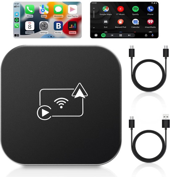 Draadloze CarPlay Adapter voor Renault Megane E‑Tech 2023, Converteer Bekabelde Naar Draadloze CarPlay Adapter Sluit Adapter 2 in 1 Plug & Play Draadloze CarPlay Adapter voor Renault Megane E‑Tech 2023, Converteer Bekabelde Naar Draadloze CarPlay Adapter Sluit Adapter 2 in 1 Plug & Play