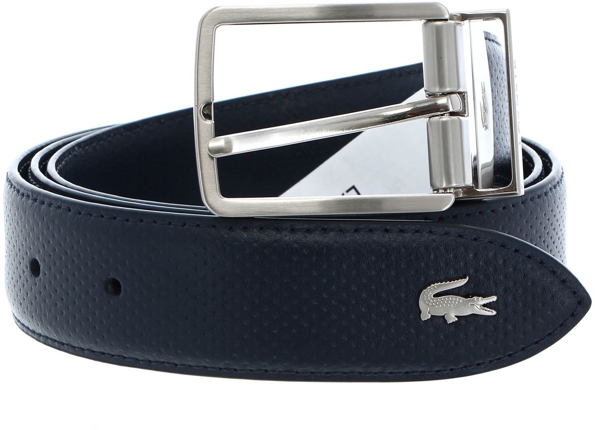 LACOSTE Leren Riem Elegance Reversible Belt W130 Eclipse Blauw