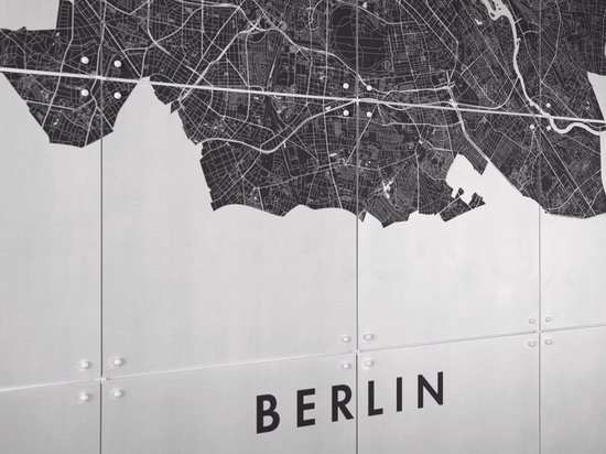 Plan de Berlin IXXI, Art in Map - 100 x 140 cm - Support de suspension gratuit - Grande décoration murale et affiches - Design graphique, abstrait, minimaliste