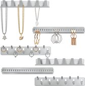 Belle Vous 3 Pak Metalen Ketting Hanger Houders - Set van 3 Zelfklevende Muurgemonteerde Haken & Pinnen - Hangende Display Organizer - Kettingen, Ring, Armbanden & Oorbellen Opslag Houder (6 Pack)
