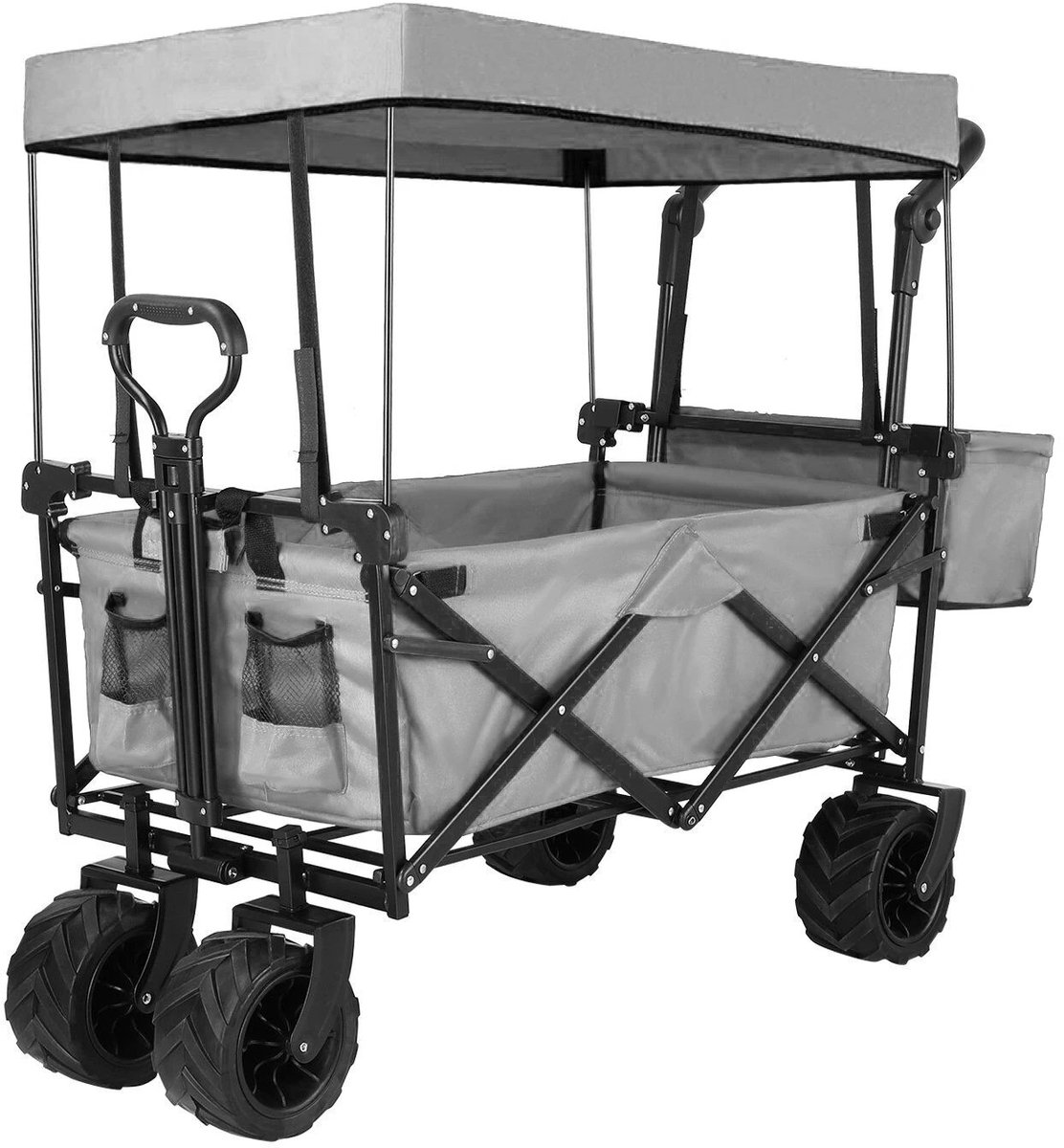 DeXem - Opvouwbare caravan Opvouwbare wagenwagen Tuinwagen met afneembare luifel Draagbaar campingstrandhulpmiddel - bolderkar - bolderkar opvouwbaar