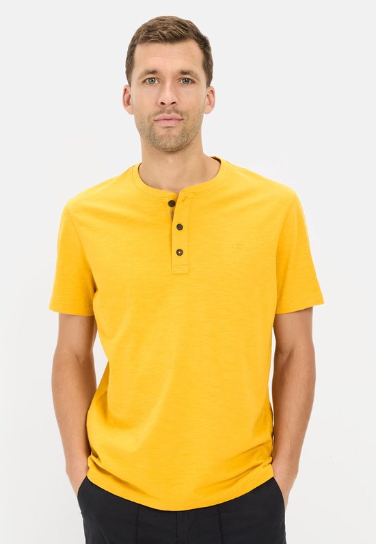 Heren Henley Shirt | Lange Mouwen | Effen | V-Hals | Knoopjes | Licht